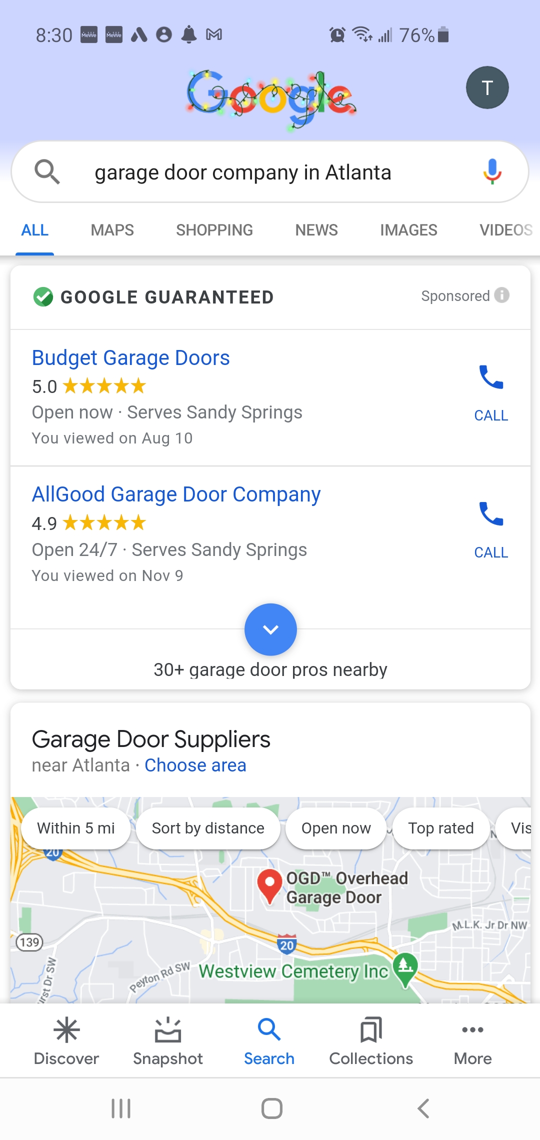 Garage Door Repair Near Me Google Search Results